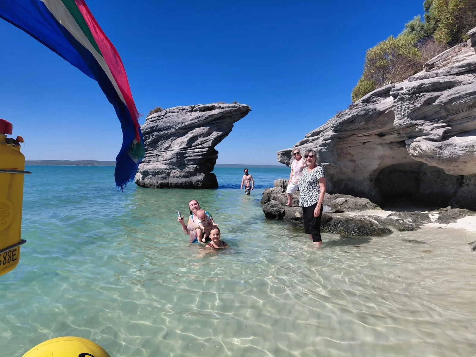Aqua Vibes guests enjoying a beach stop on Langebaan Lagoon