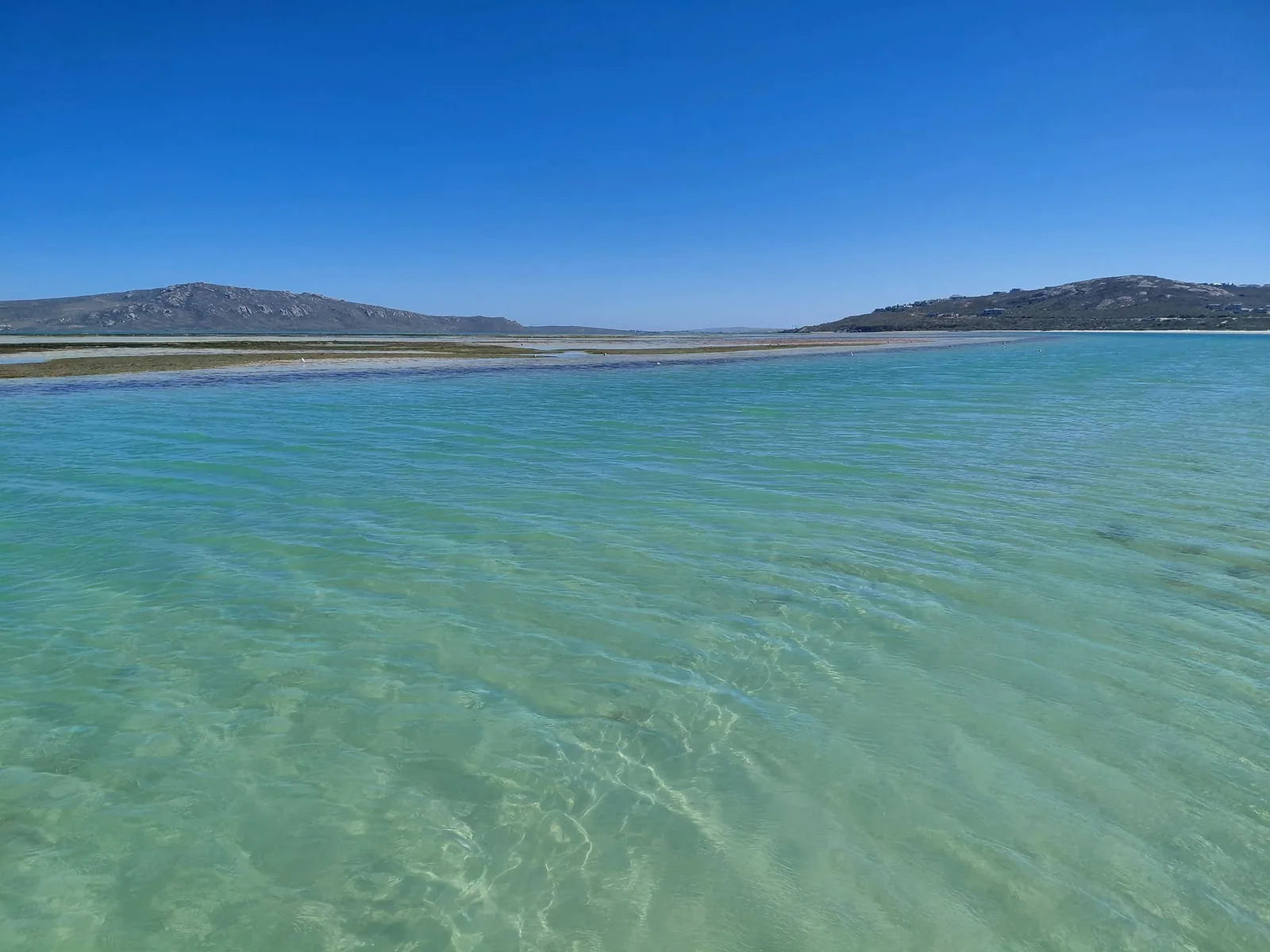 Clear turquoise water on Langebaan Lagoon